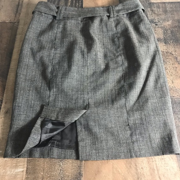 Kenneth Cole Brown Weave Belted LIned Pencil Skirt - Picture 5 of 7